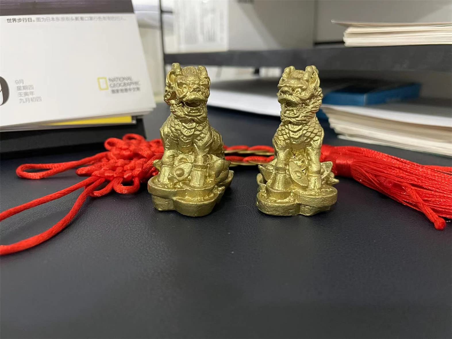 風水 麒麟 置物 銅製一対 雌雄 風水 開運 魔除け 聖獣 置物 縁起神社 寺社