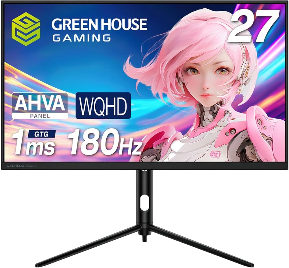 Amazon.co.jp: グリーンハウス 27インチ ゲーミングモニター 180Hz 1ms