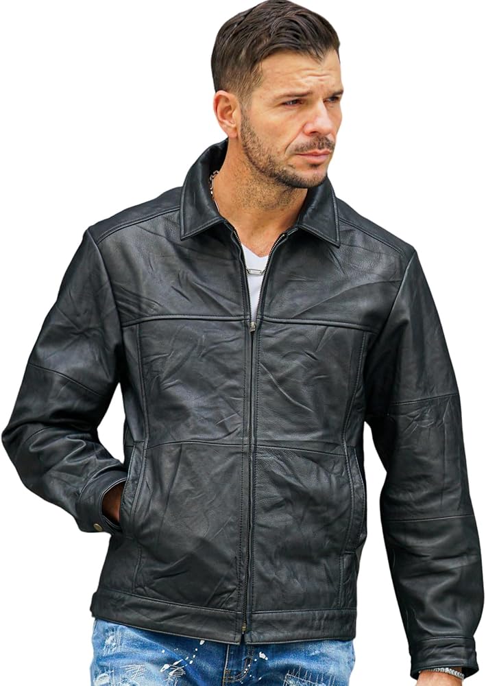 Amazon | 【本革】レザージャケット ライダースジャケット メンズ 革