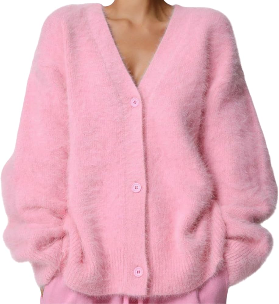 ETAHYOM Fuzzy Cardigan Sweater for Women - Soft and Cozy Knit and