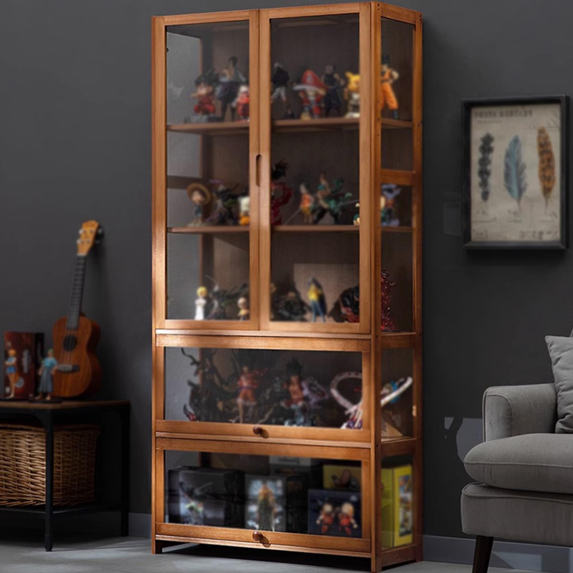 Amazon.co.jp: JXHNZYQコレクションキャビネット 木製 ショーケース 棚