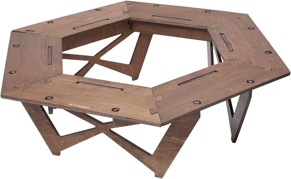 Amazon | Hilander(ハイランダー) プライウッドヘキサゴンテーブル