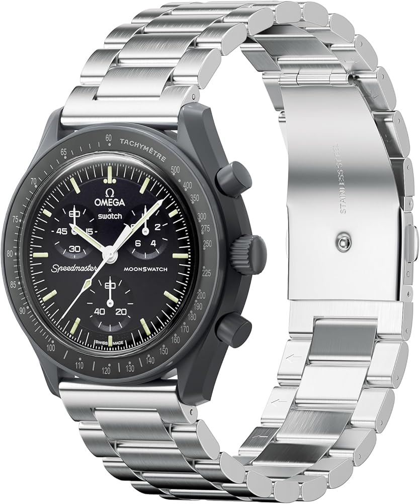 Amazon.co.jp: Moonswatch(ムーンスウォッチ)用バンド メタル