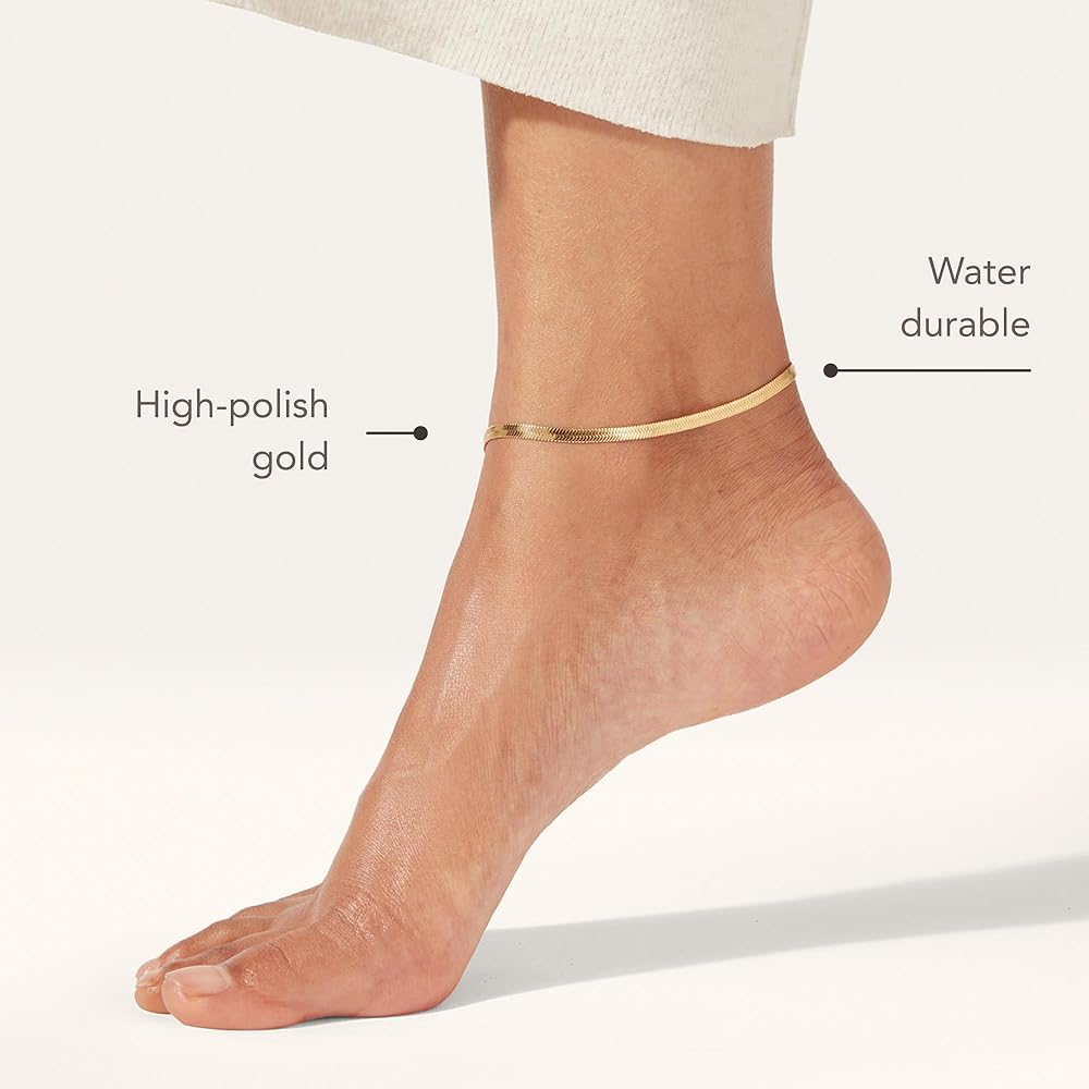 Amazon.com: JENNY BIRD Zeina Anklet | High Polish Gold, Lobster