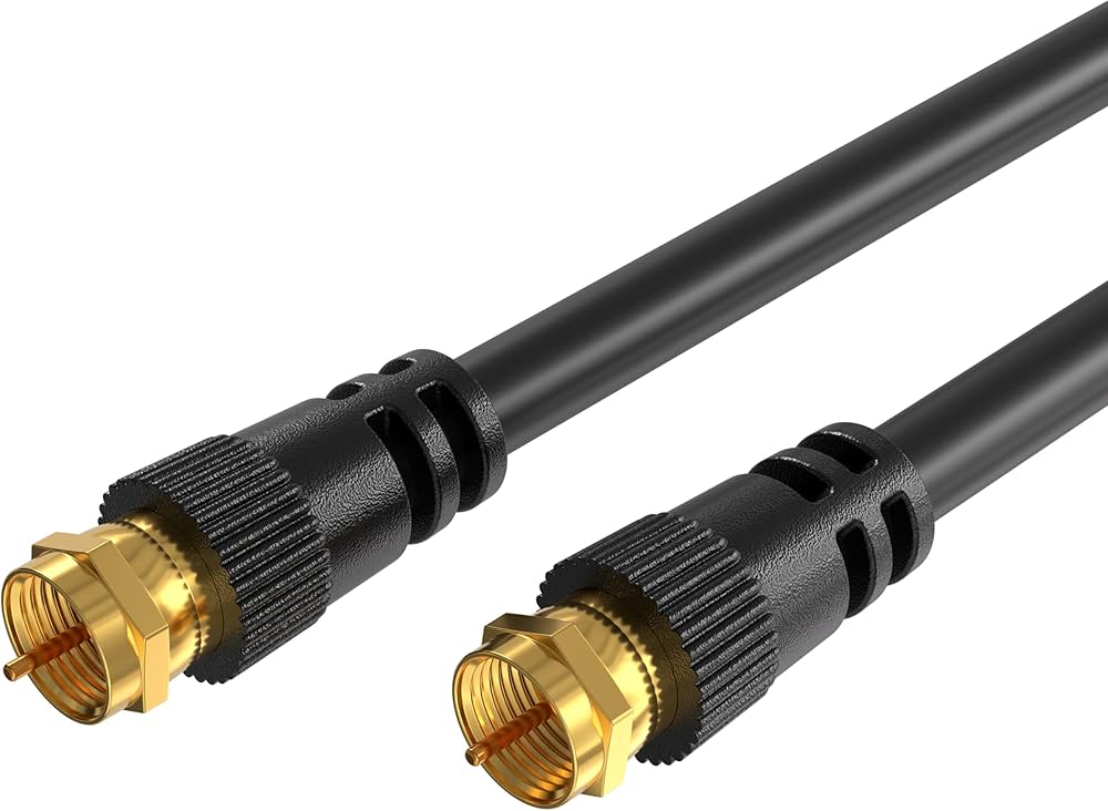 Cables Direct Online Cabo coaxial 15FT preto coaxial RG6 macho F