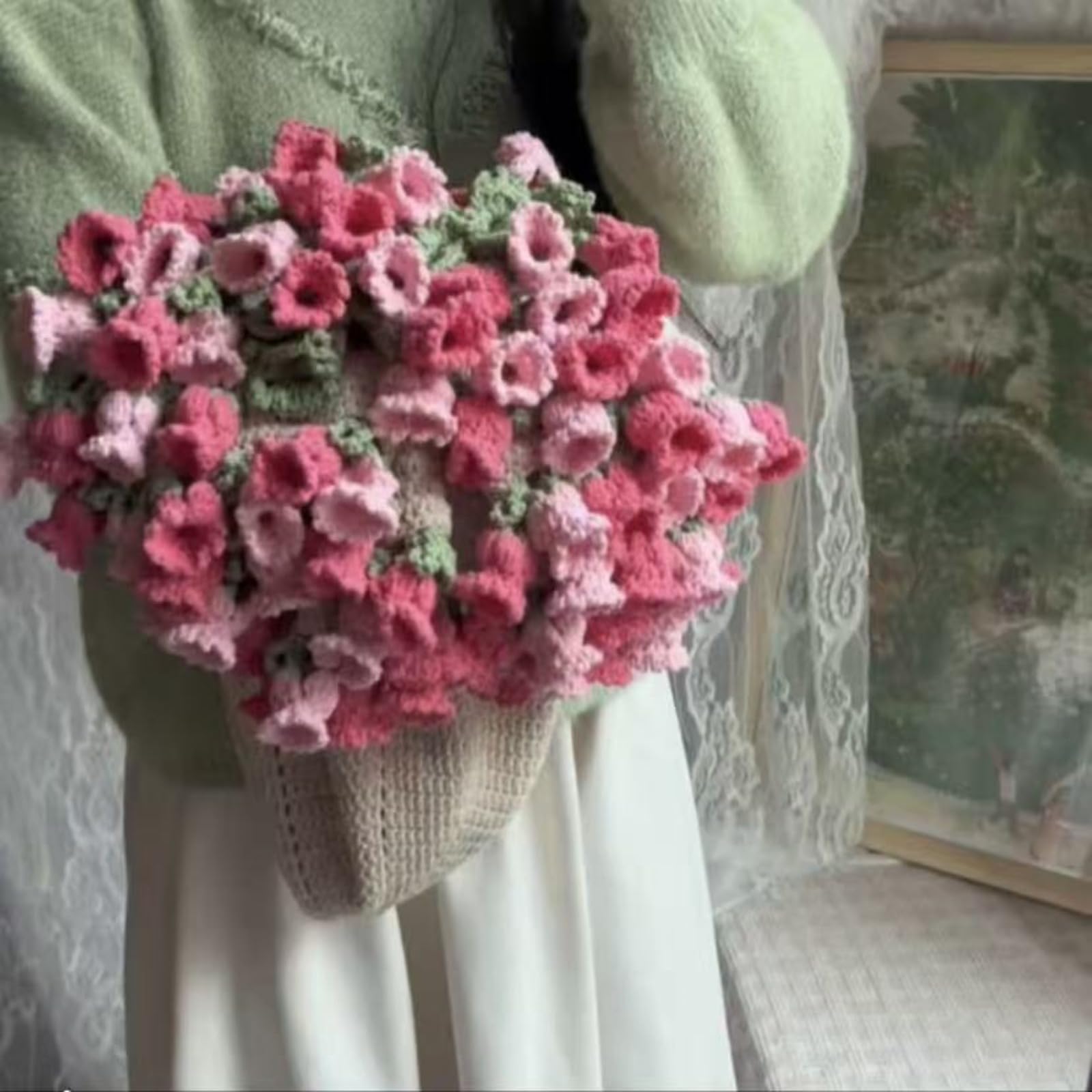 Amazon | かぎ針編みキット フラワーブーケブランケット バラ/スズラン