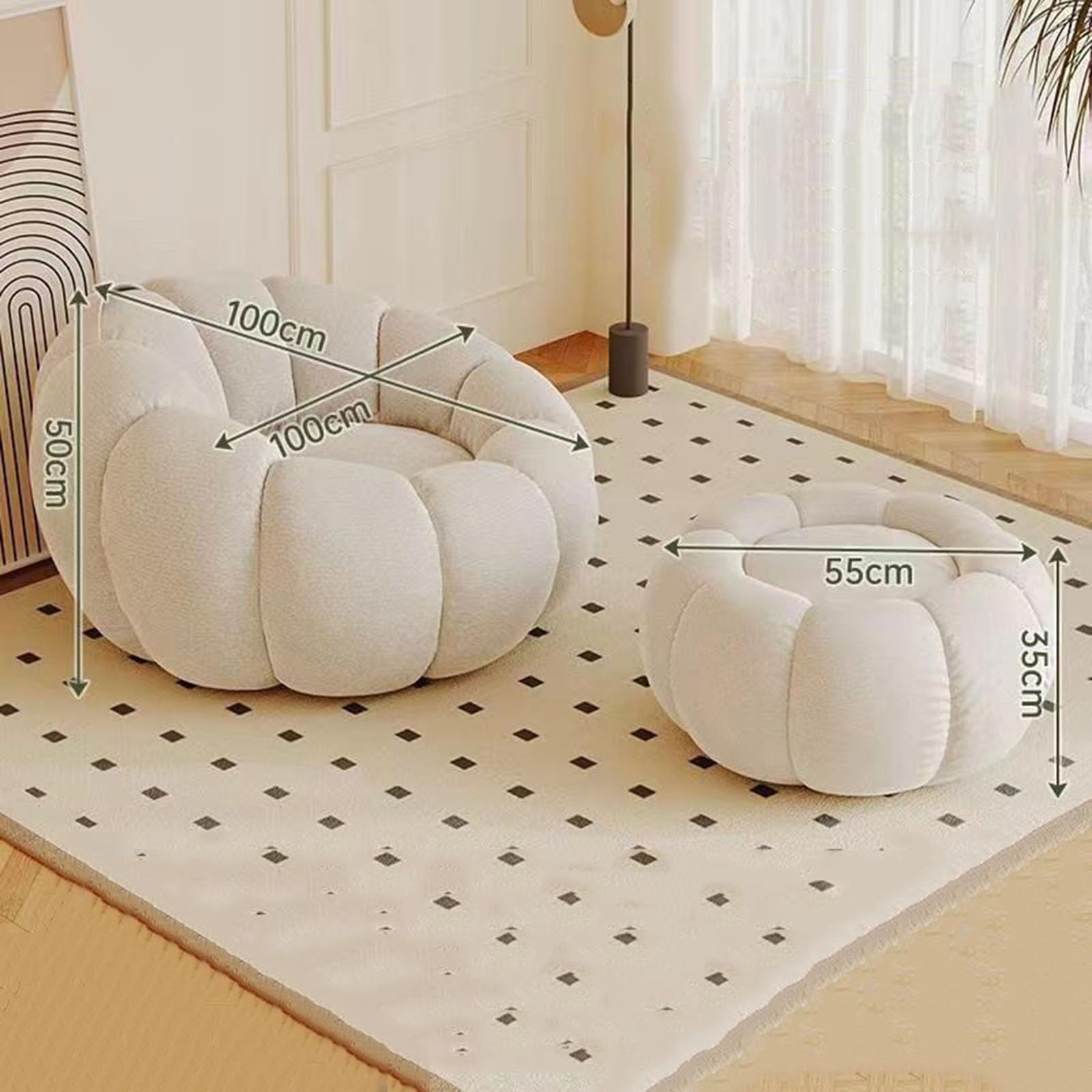 Amazon.co.jp: FUNRIN ビーズクッション EPS 座布団 ホワイト ビーズ