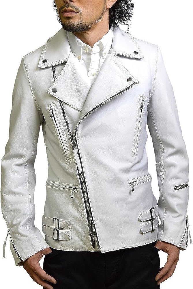 Amazon | [ハルフ] ダブルライダース 本革 メンズ レザージャケット