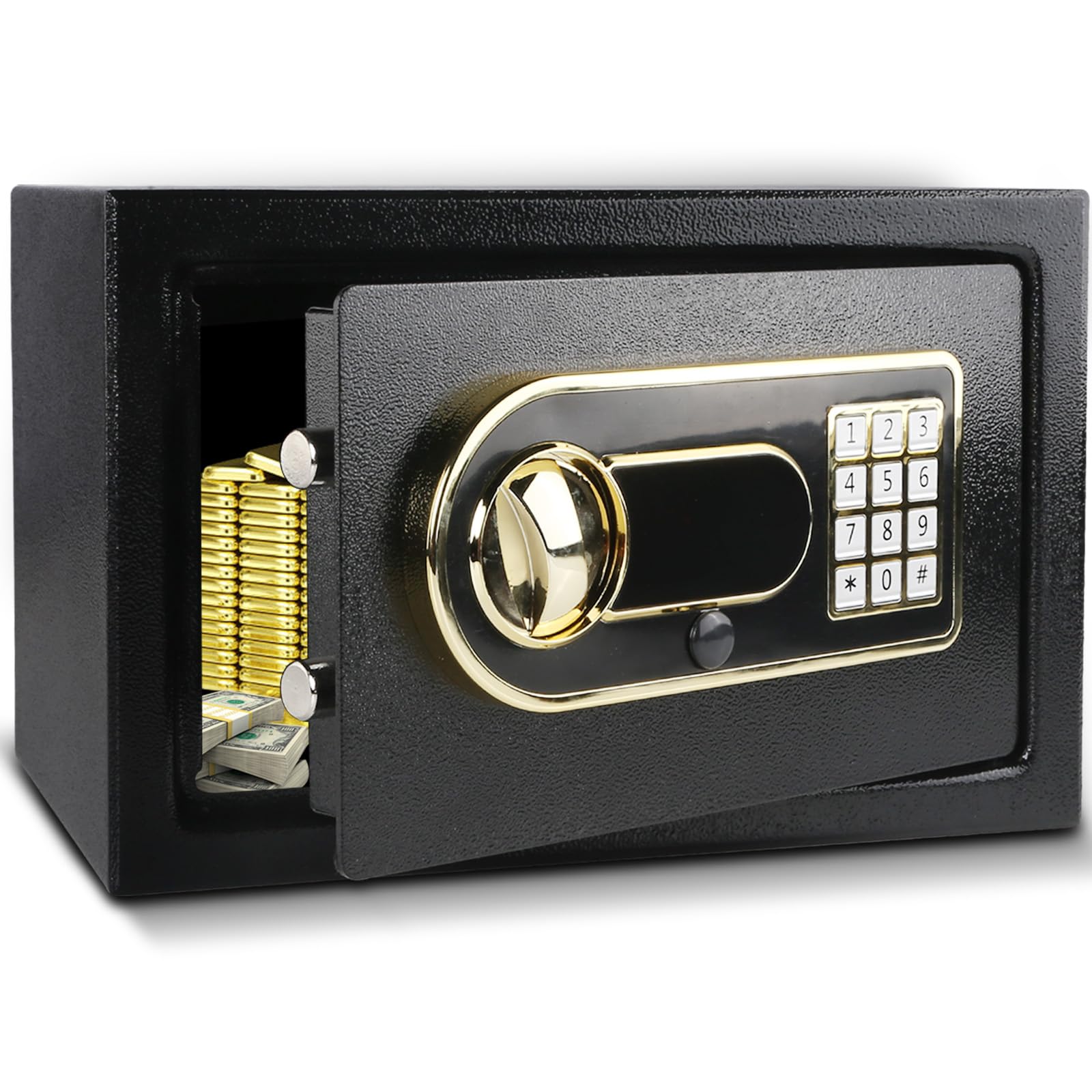 Amazon.co.jp: 金庫 家庭用12.4L 防犯金庫 緊急電池ボックス付き