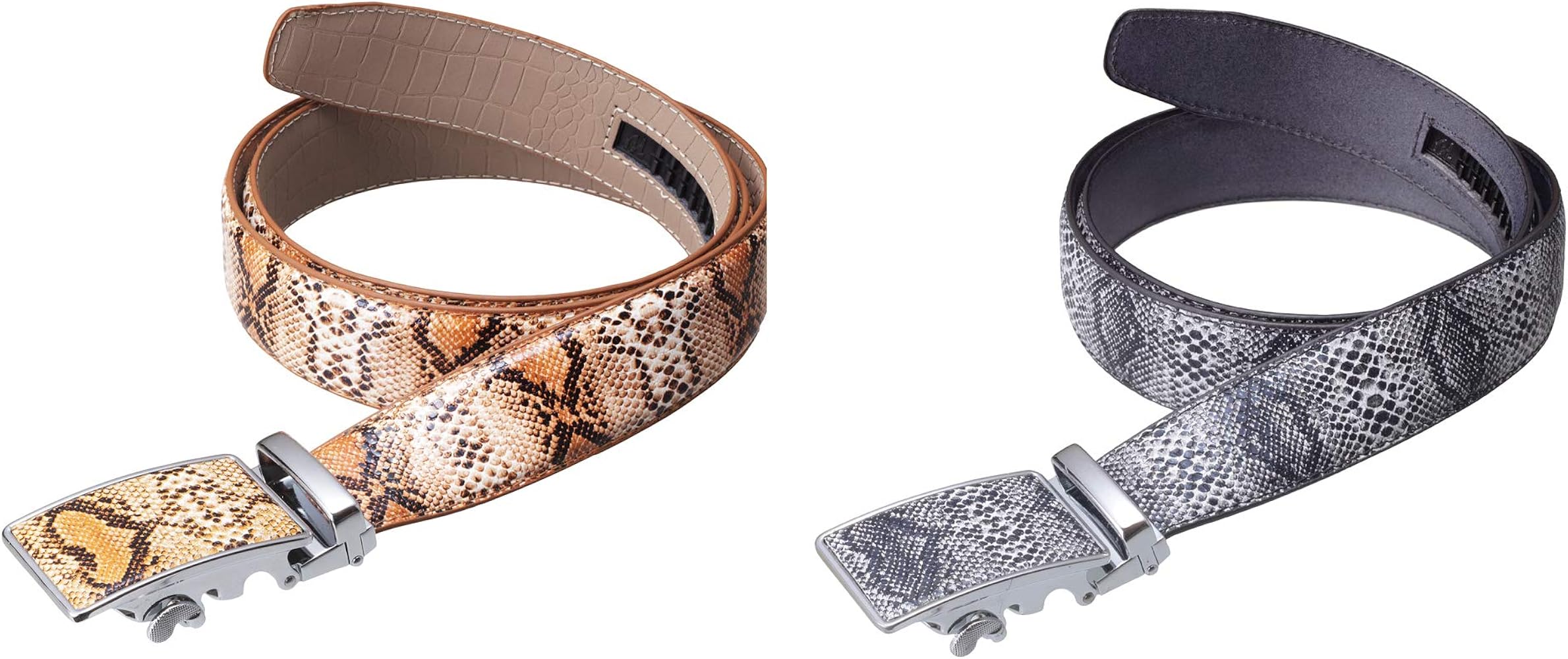 Amazon | 【正規品】コンビニ！蛇柄2本（2色セットベルト32段階長さ微