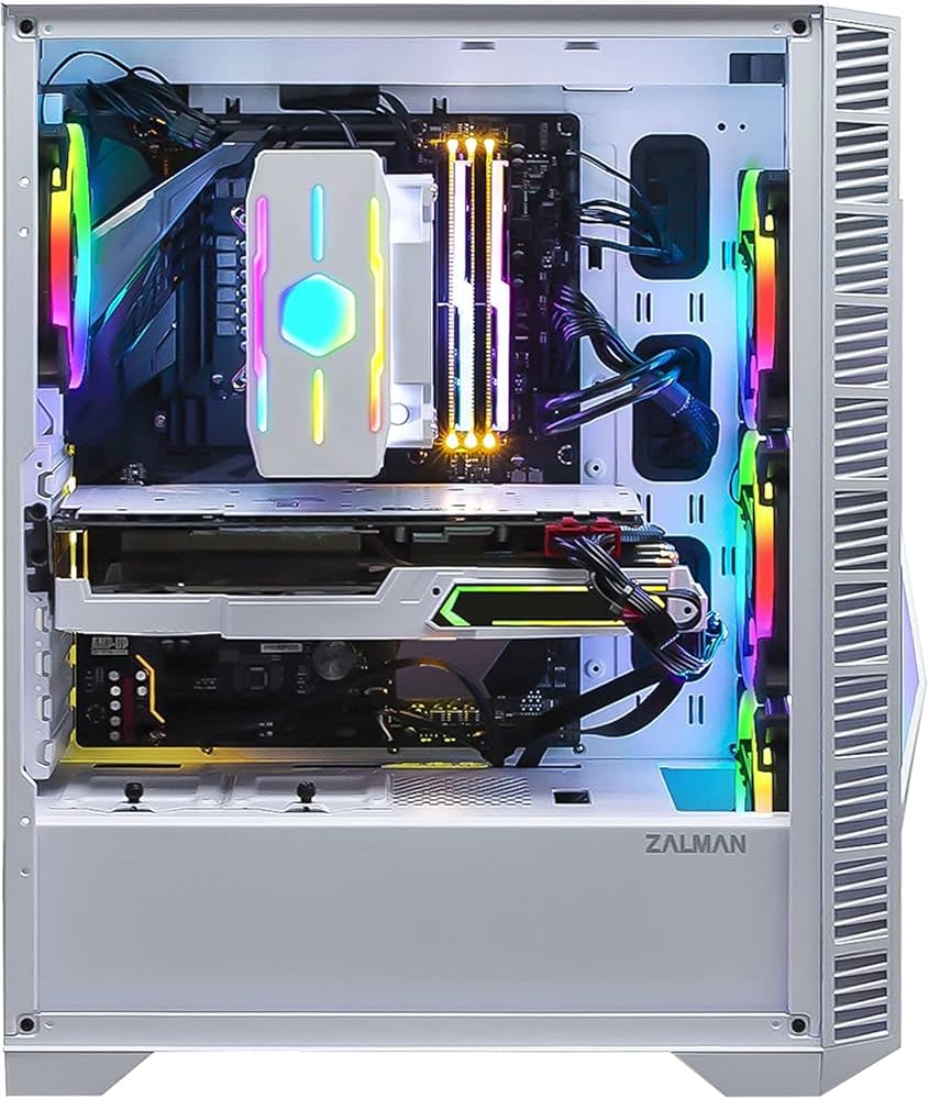 Amazon | ZALMAN Z3 Iceberg White ミドルタワーPCケース 多角形