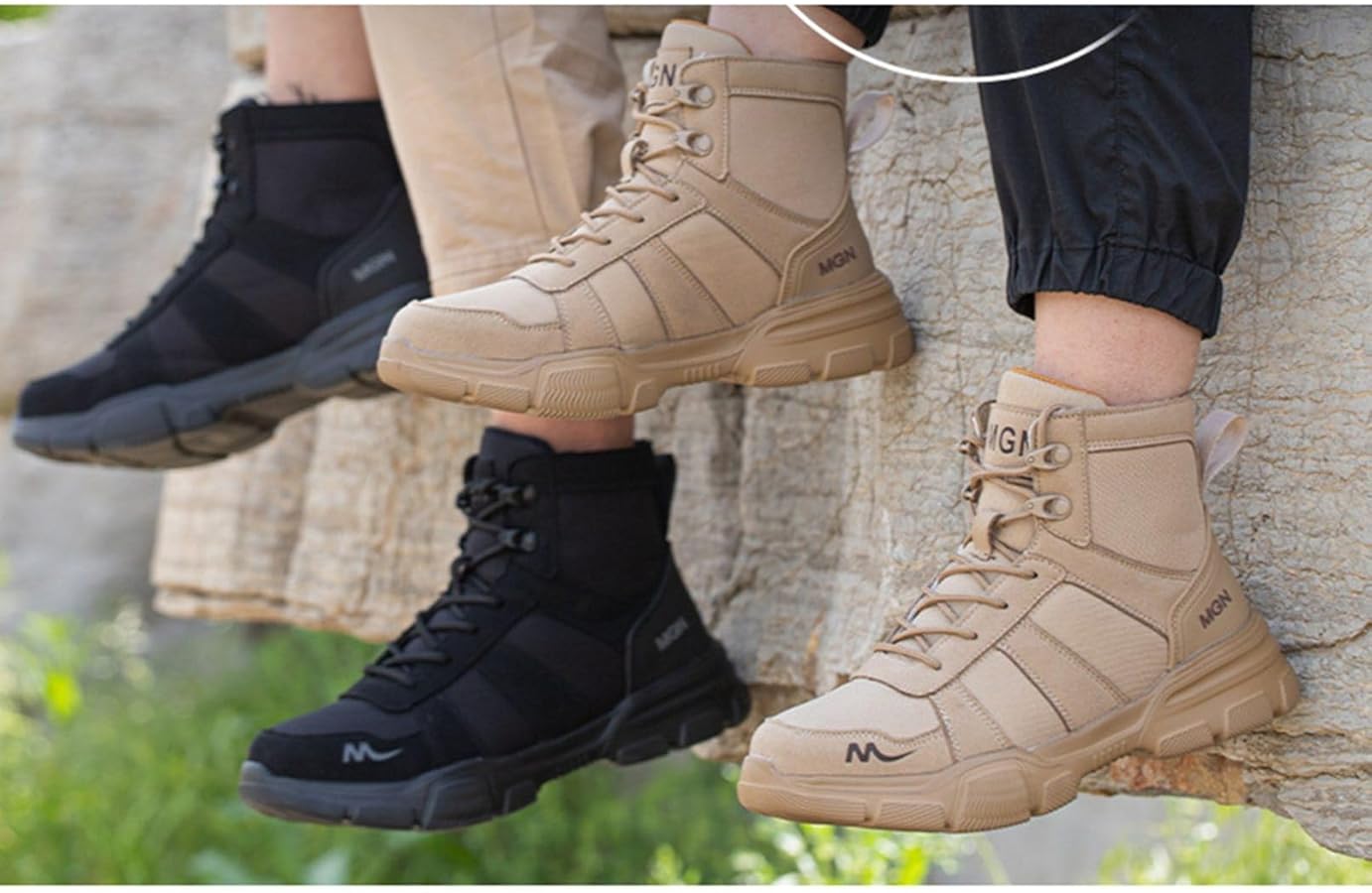 Amazon | [Taopagii] 安全靴 ハイカット 作業ブーツ メンズ ミリタリー