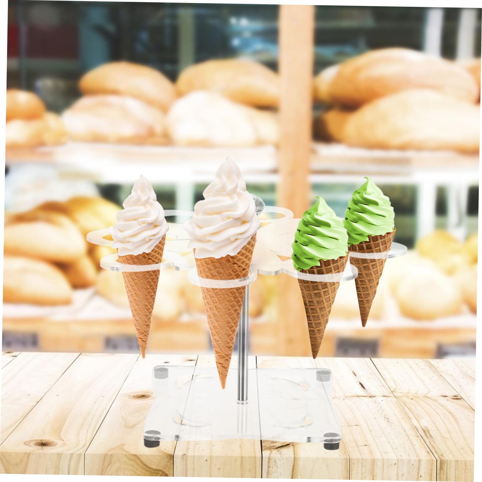 Amazon｜SHOWERORO 8穴転式アイスクリームコーンディスプレイスド 透明