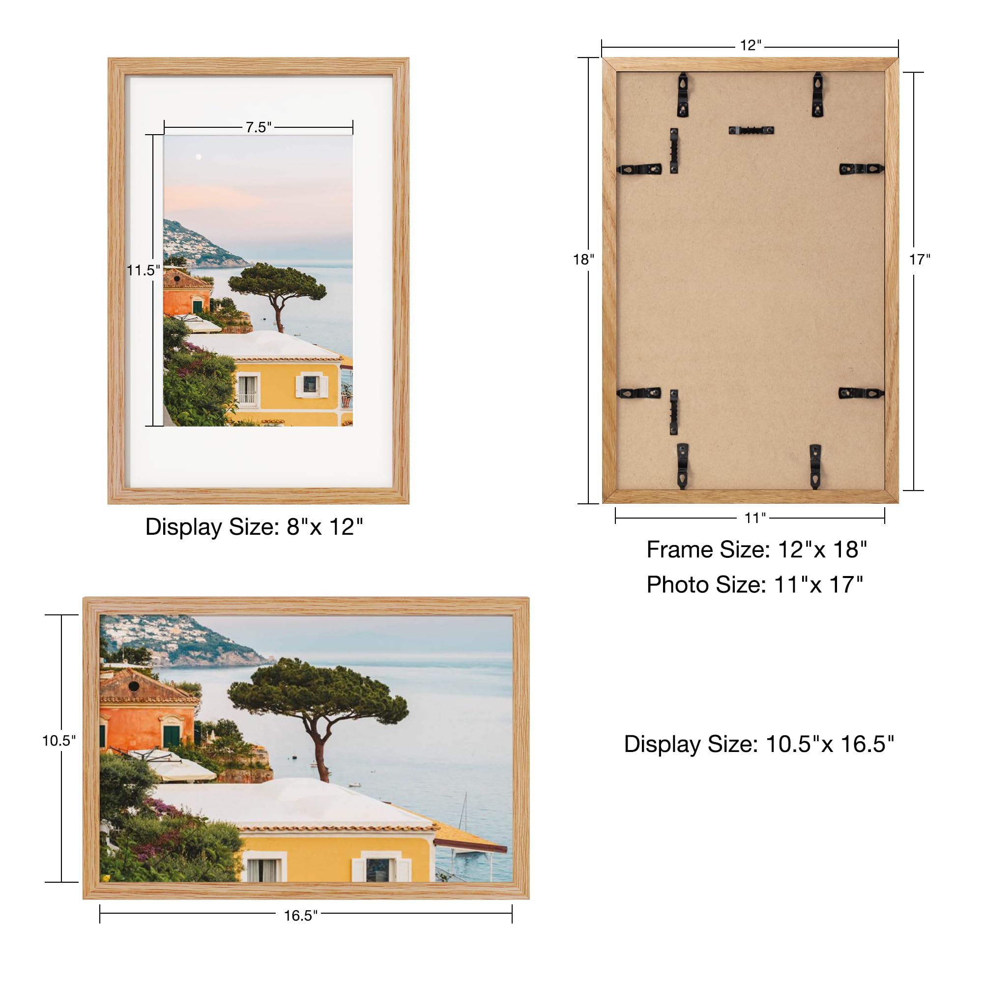 Amazon.com - Axeman 11x17 Picture Frame with Mat for 8x12, Solid