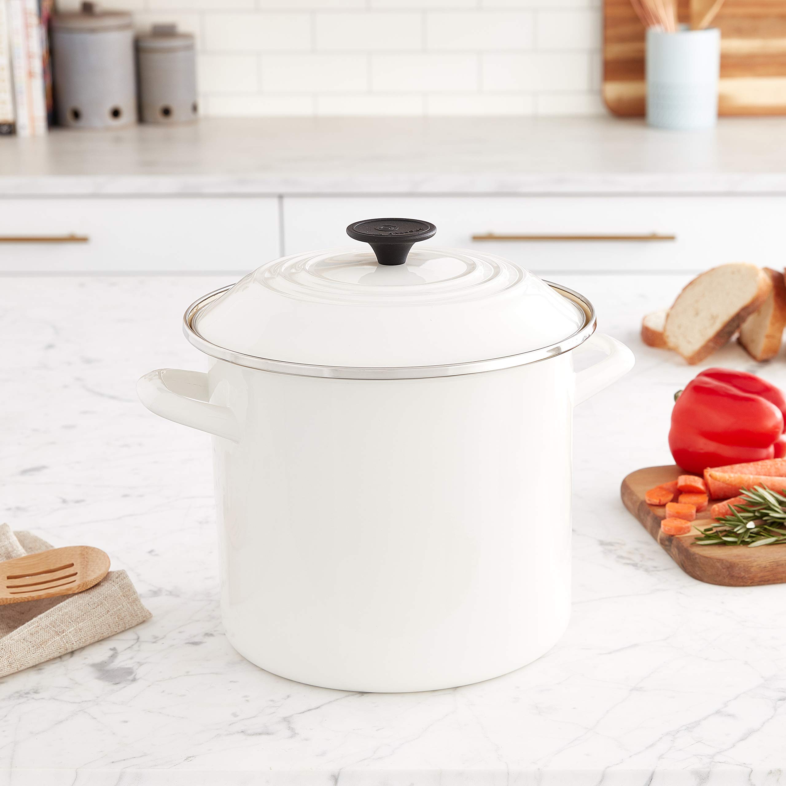 Amazon.co.jp: Le Creuset Enamel Steel Stockpot, 8 Qt, White : Home