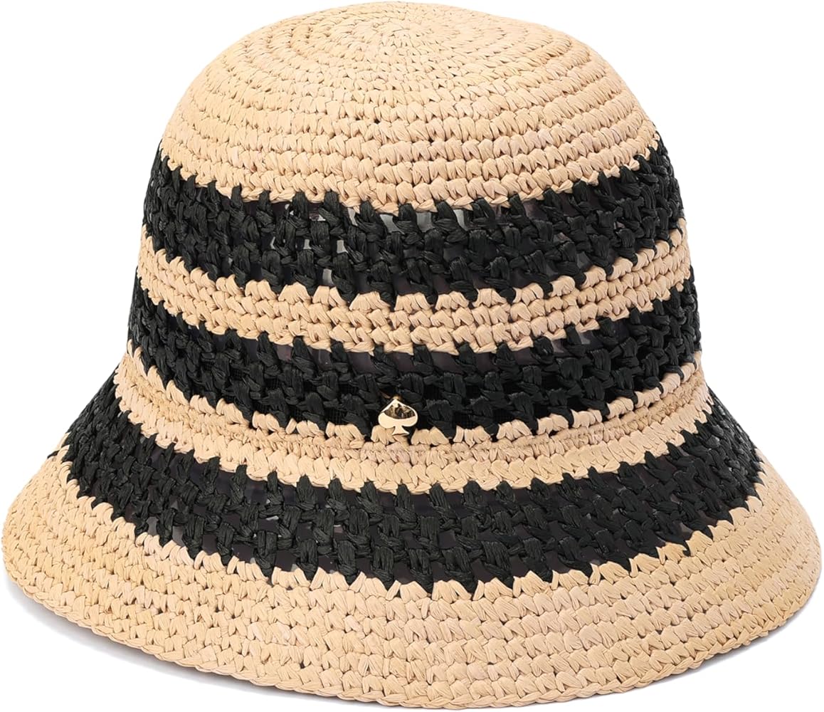 Kate Spade New York Women's Striped Spade Cloche Hat, Stylish