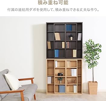 Amazon.co.jp: 不二貿易 本棚 ダブルスライドラック 幅89×奥行29×高さ