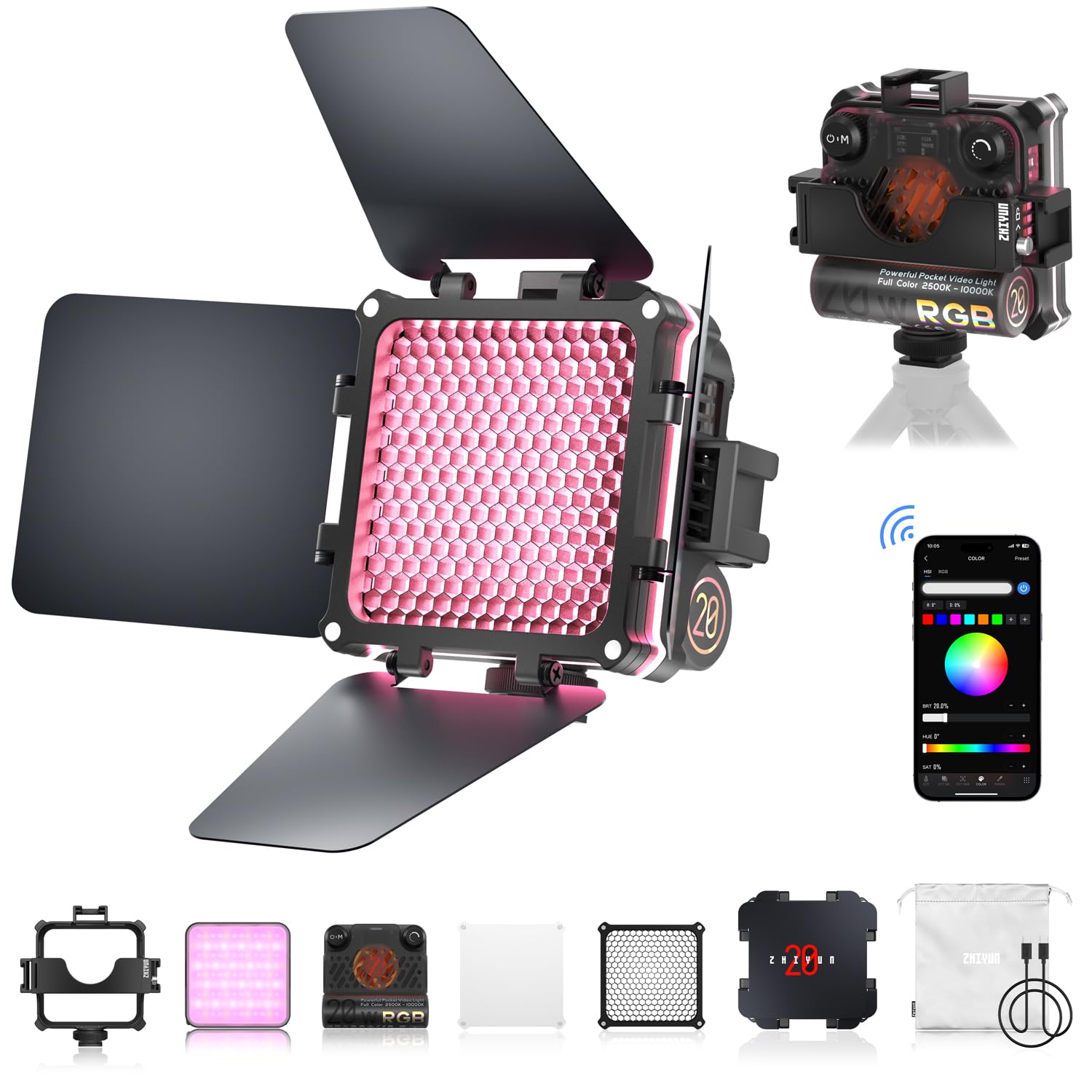 Amazon.com : ZHIYUN FIVERAY M20C Combo [Official] RGB Video Light