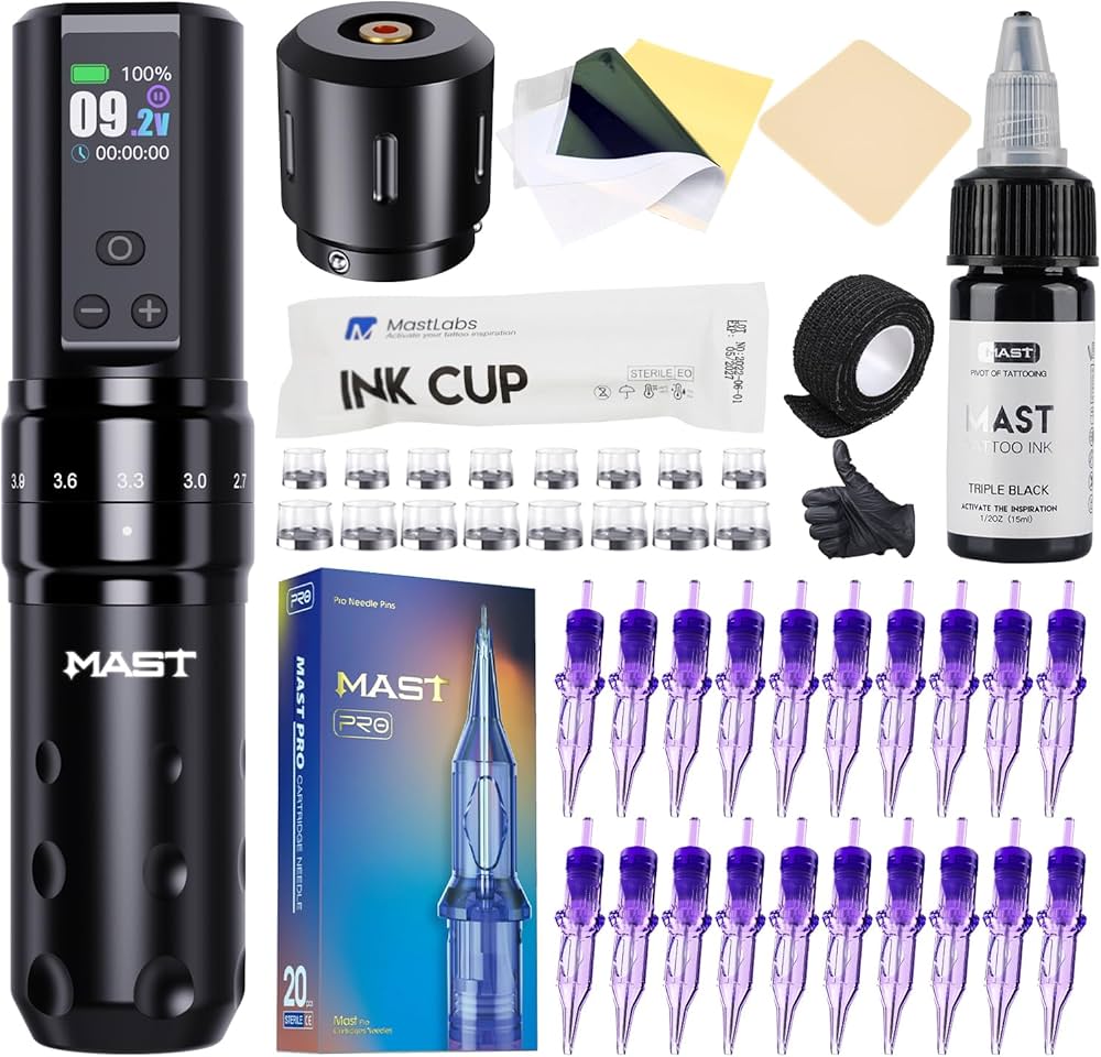Amazon.com: Mast Tattoo Fold2 Pro Tattoo Gun Kit Complete Tattoo