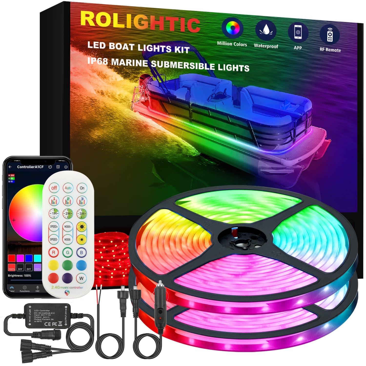 Amazon.com: ROLiGHTiC Marine Submersible Boat LED Strip Lights
