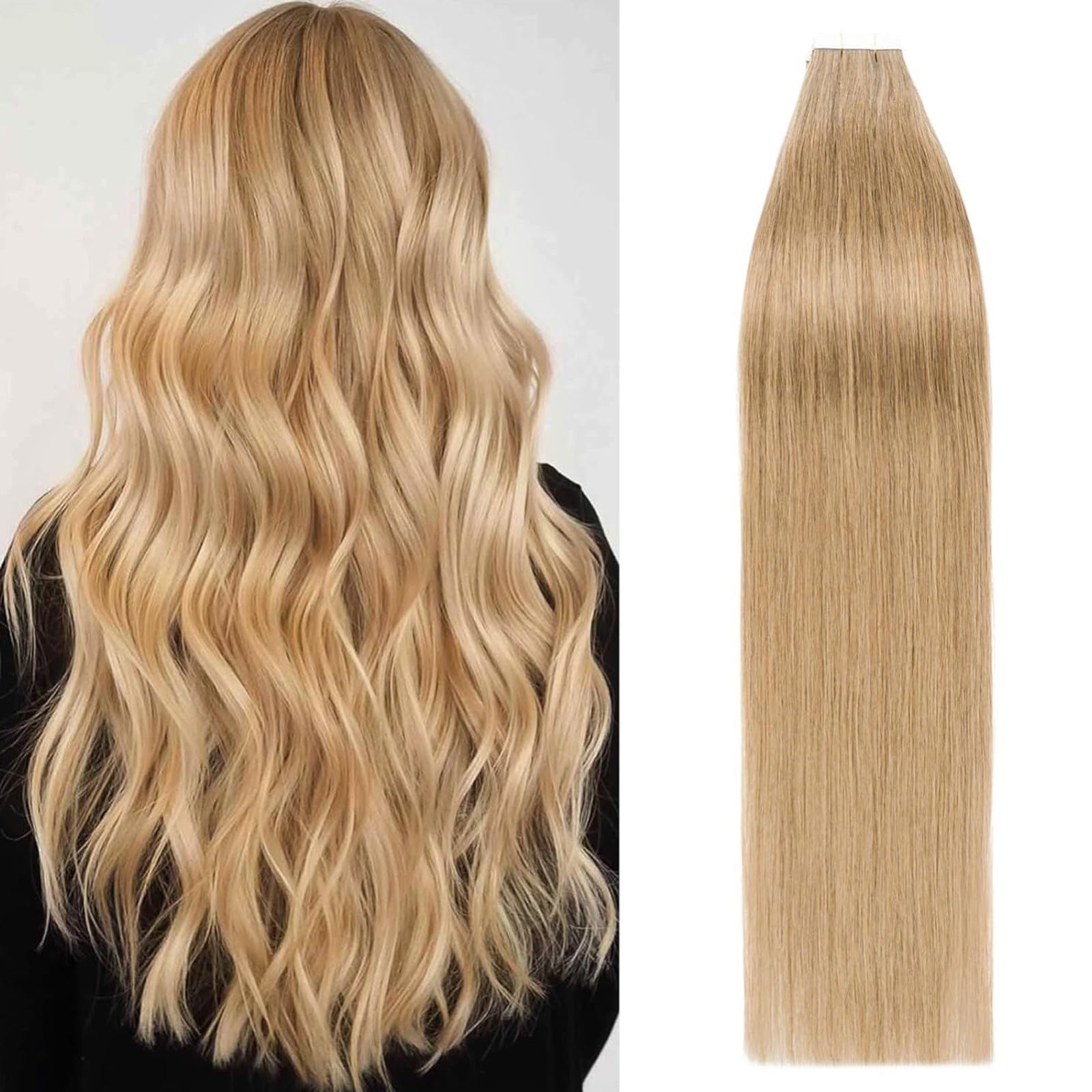 Amazon.co.jp: テープインエクステンション人毛、27#ダークブロンドPU