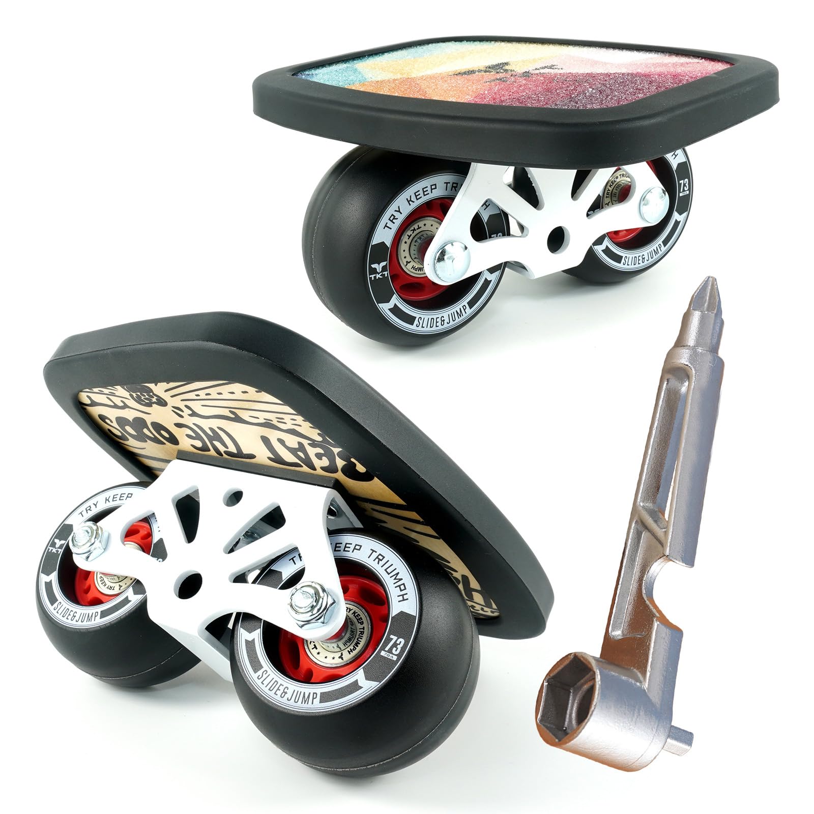 Amazon.com : TKT FreeSkates - Metal Split Wheel Skateboard - High