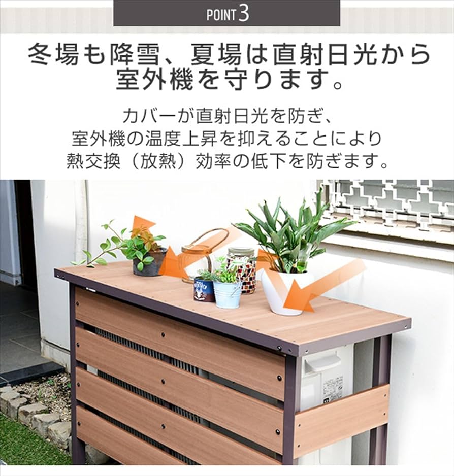 Amazon.co.jp: [山善] ガーデンマスター 人工木 エアコン室外機カバー