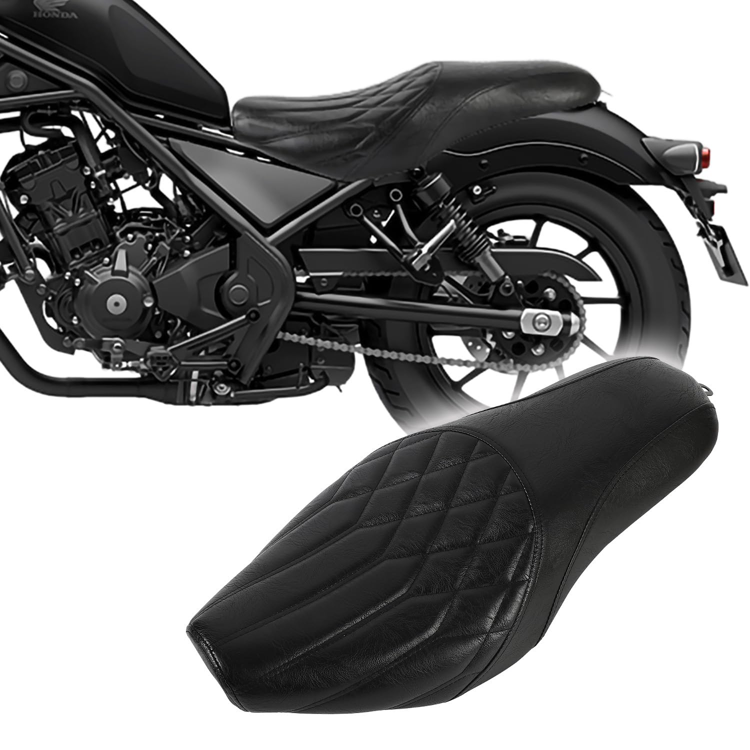 Amazon | 【日本在庫で即配】レブル250 500 本革調 ロングシート 高