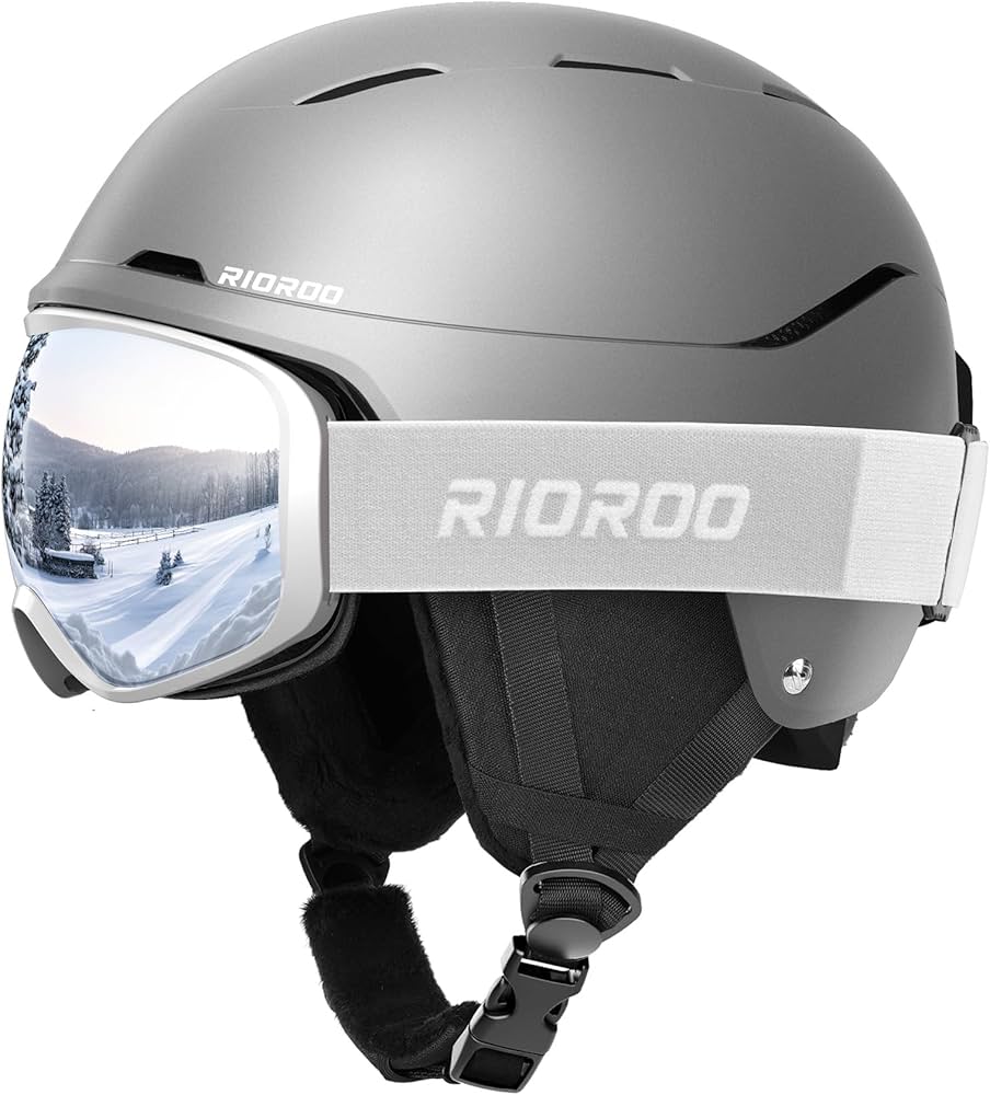 Amazon | RIOROO スキー ヘルメットセット ゴーグル付き メガネ対応