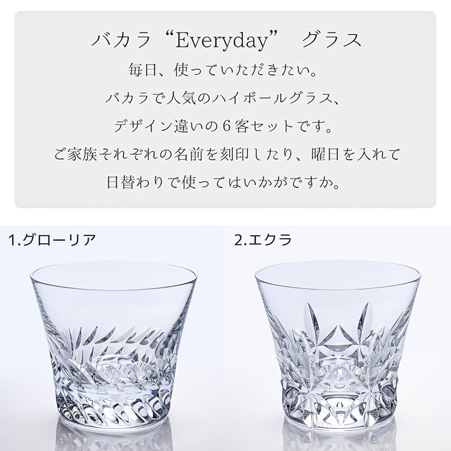 Baccarat クリスタルロックグラス 6個セット 【公式通販】