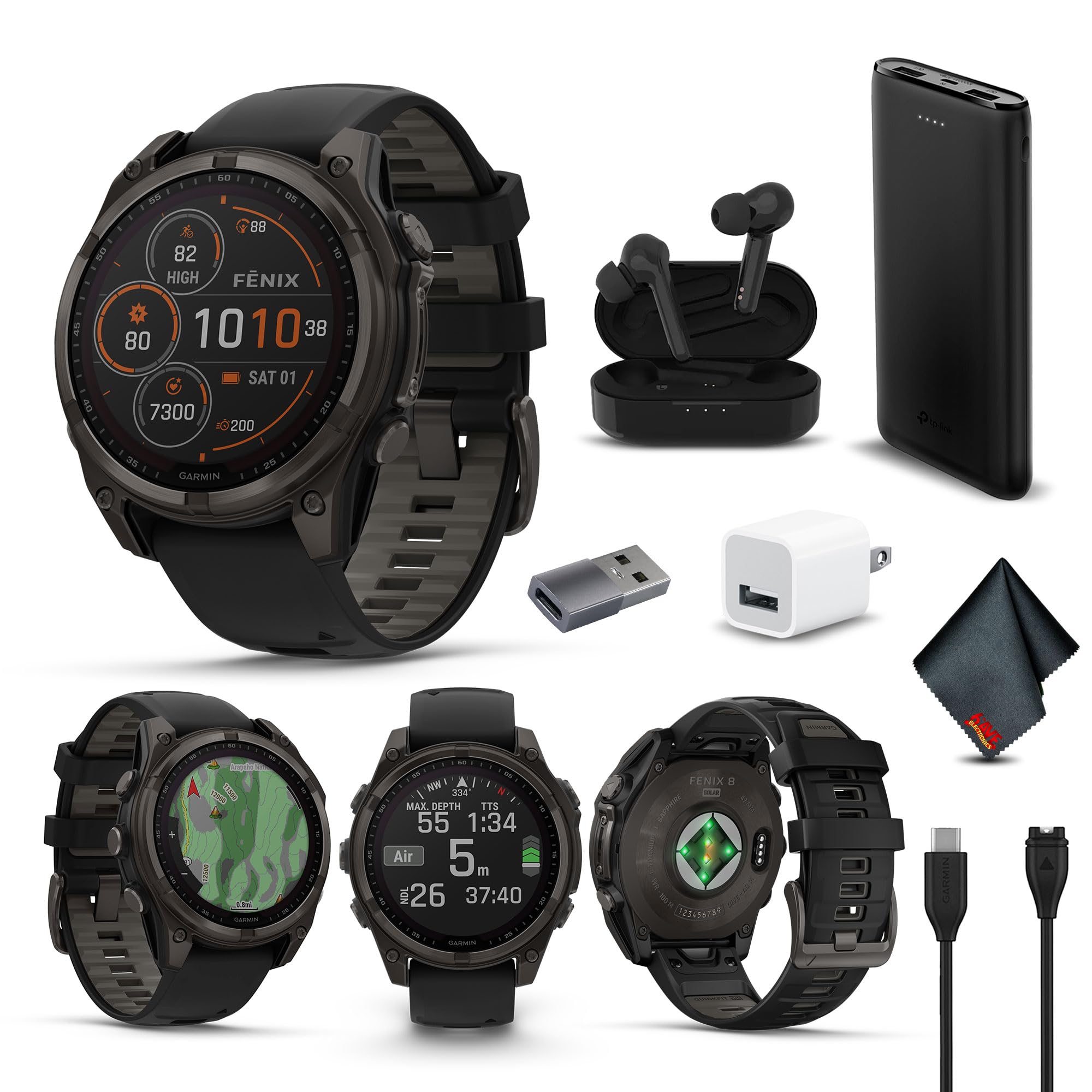 Amazon.com: Garmin Fenix 8 47MM Solar Sapphire GPS Multisport