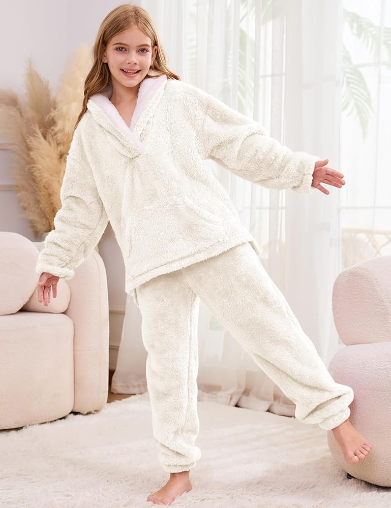 Amazon.com: Flygo Girls Fuzzy Pants Set Fleece Outfits Winter
