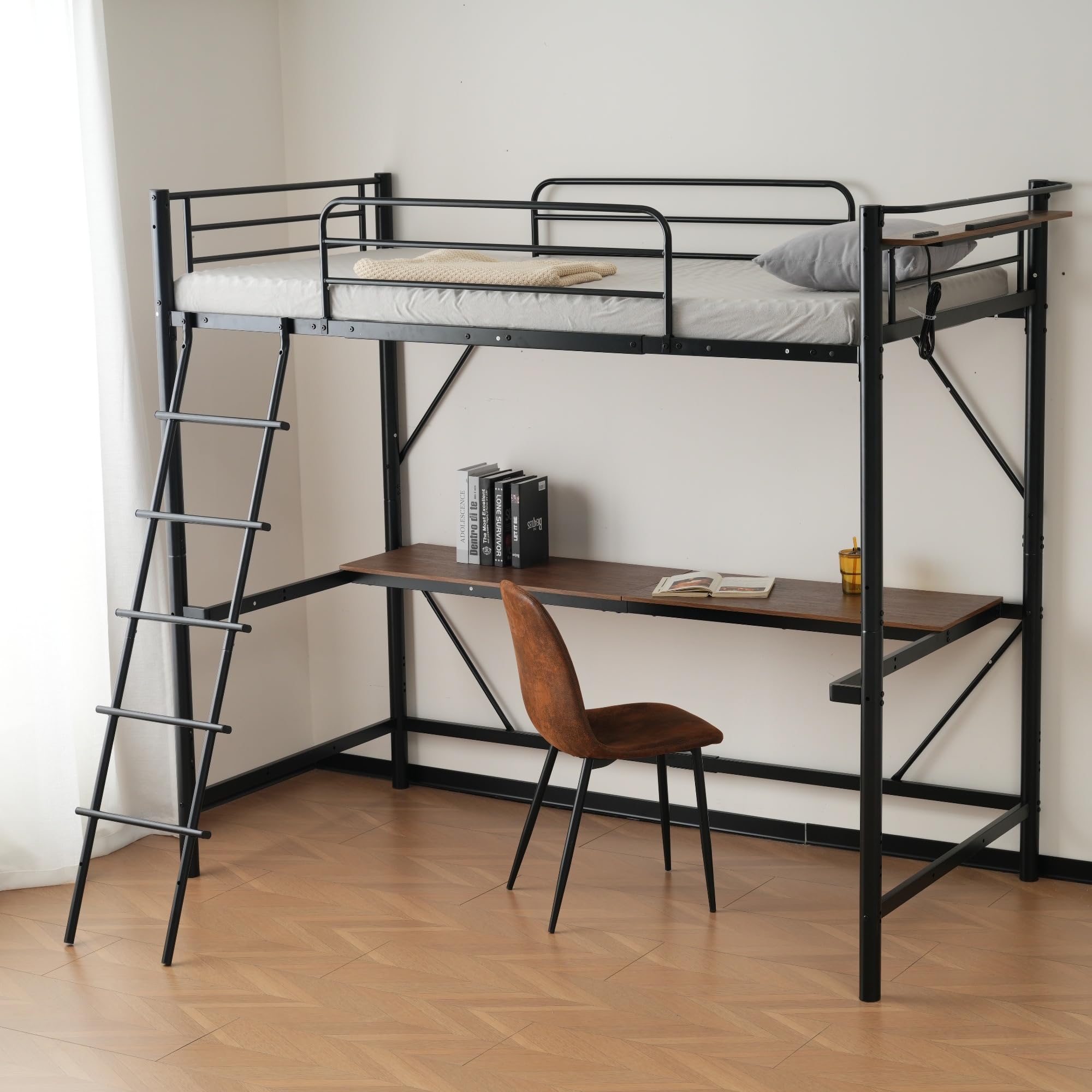 Amazon.co.jp: 【ブラック】システムベット 宮棚 ロフトベッド