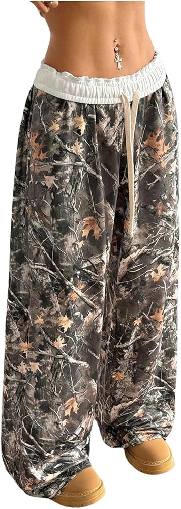 Amazon.com: SOLY HUX Women's Camo Pants Wide Leg Baggy Sweatpants