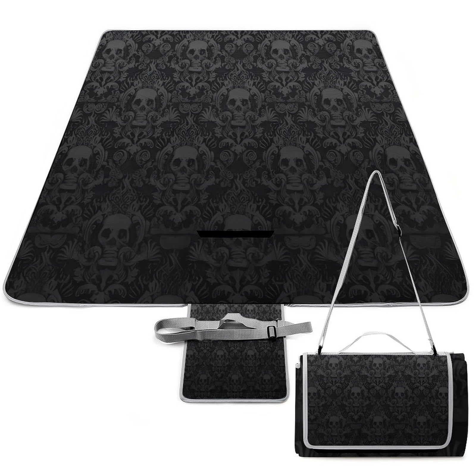 Amazon.com: Yandier Goth Gothic Black Skull Damask Waterproof