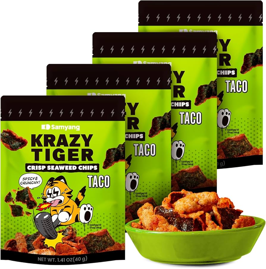 Amazon.com: KRAZY TIGER Korean-Mexican Fusion Taco Seaweed Chips