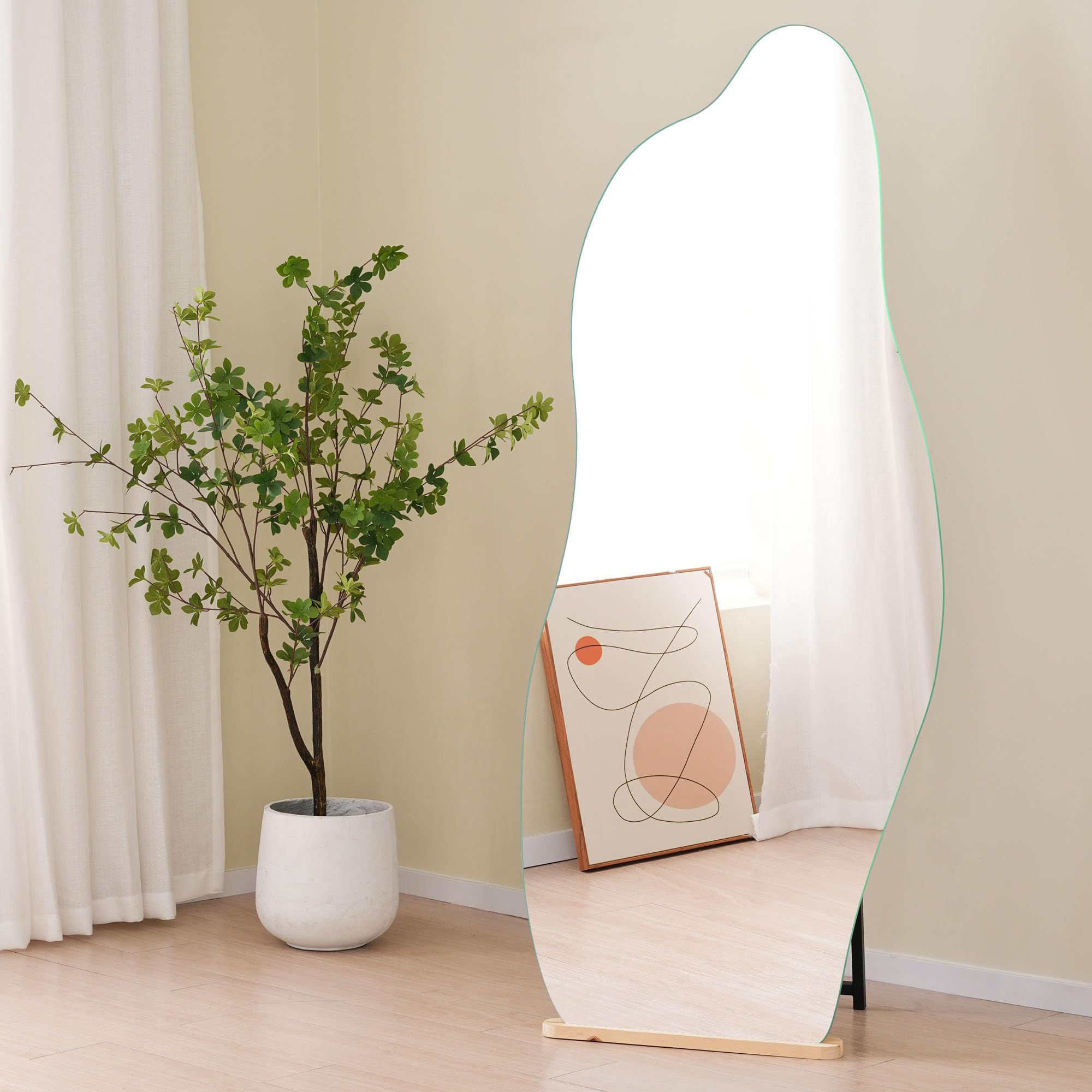 Amazon.co.jp: 160*50CM ウェーブミラー スタンドミラー 全身 姿見鏡