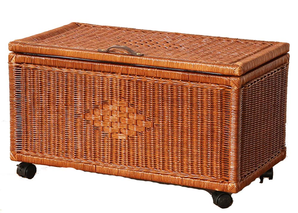 Amazon.co.jp: サンフラワーラタン バスケット ブラウン 幅70×奥行き40