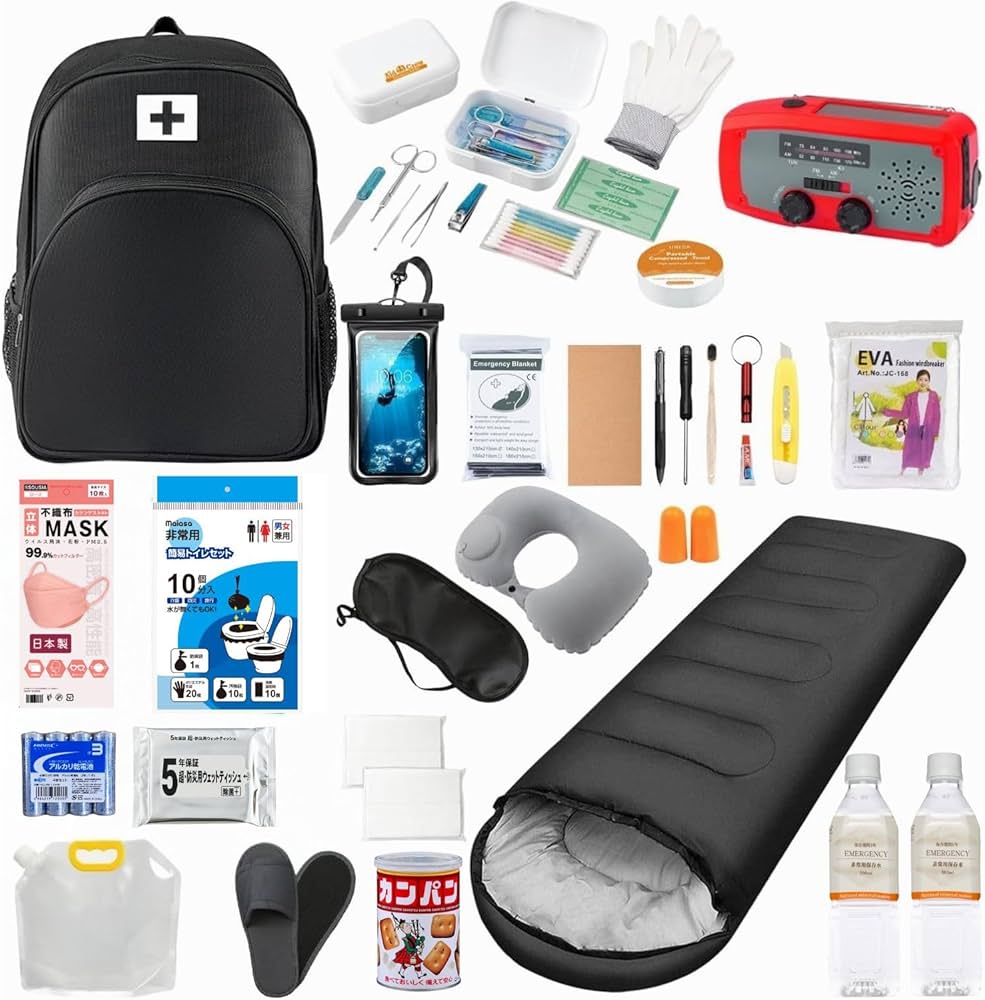 Amazon.co.jp: 防災リュック 【防災士推奨・32点セットグッズ】 1人用