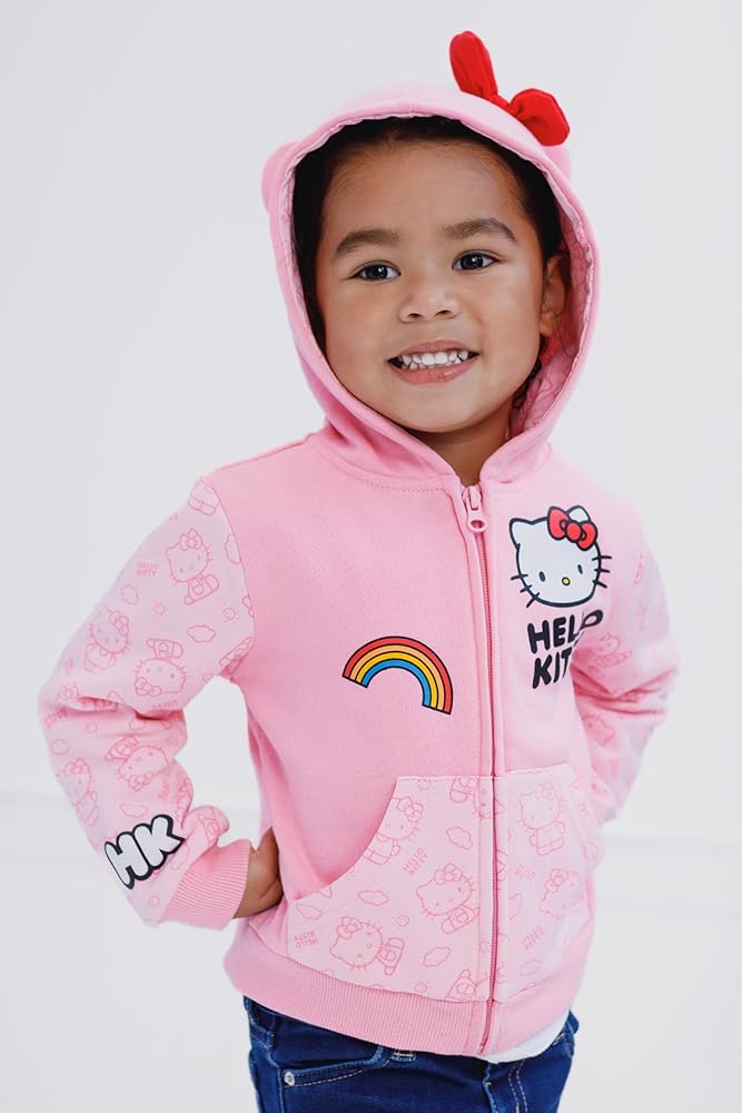 Amazon.com: Hello Kitty Toddler Girls Fleece Zip Up Cosplay Hoodie