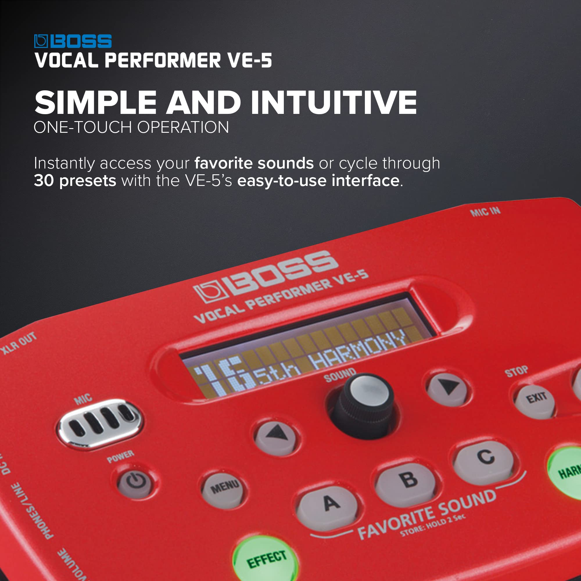Amazon.com: Boss VE-5 Vocal Performer Effect Processor (Red