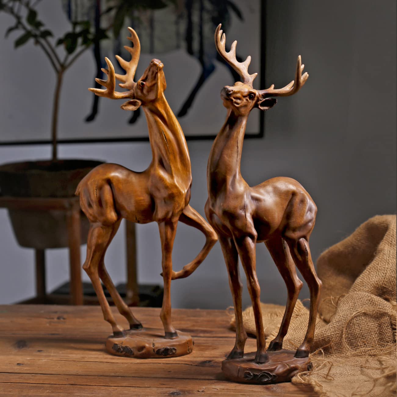 Amazon.co.jp: 鹿 置物 大きい 動物の置物 しか 大型 おもしろオブジェ