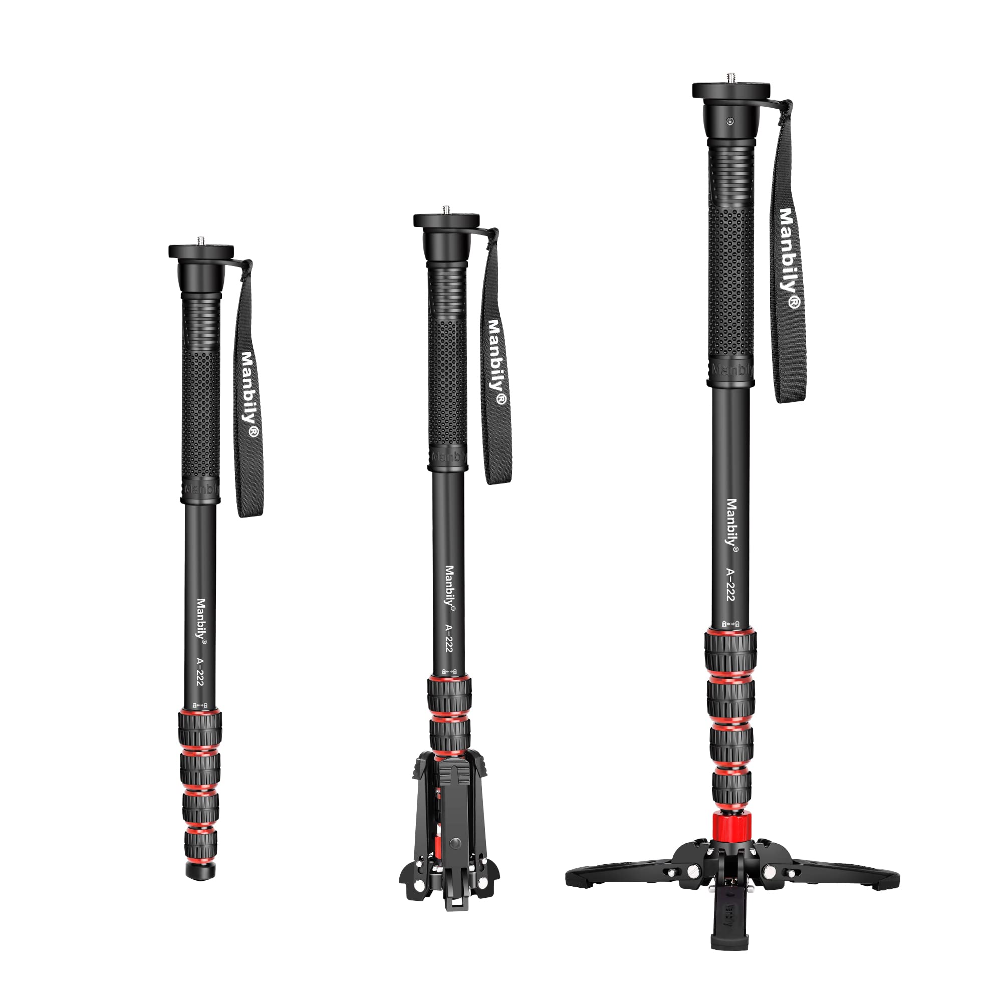 Amazon | Manbily 一脚 自立式 軽量 170cm アルミ一脚 コンパクト 5