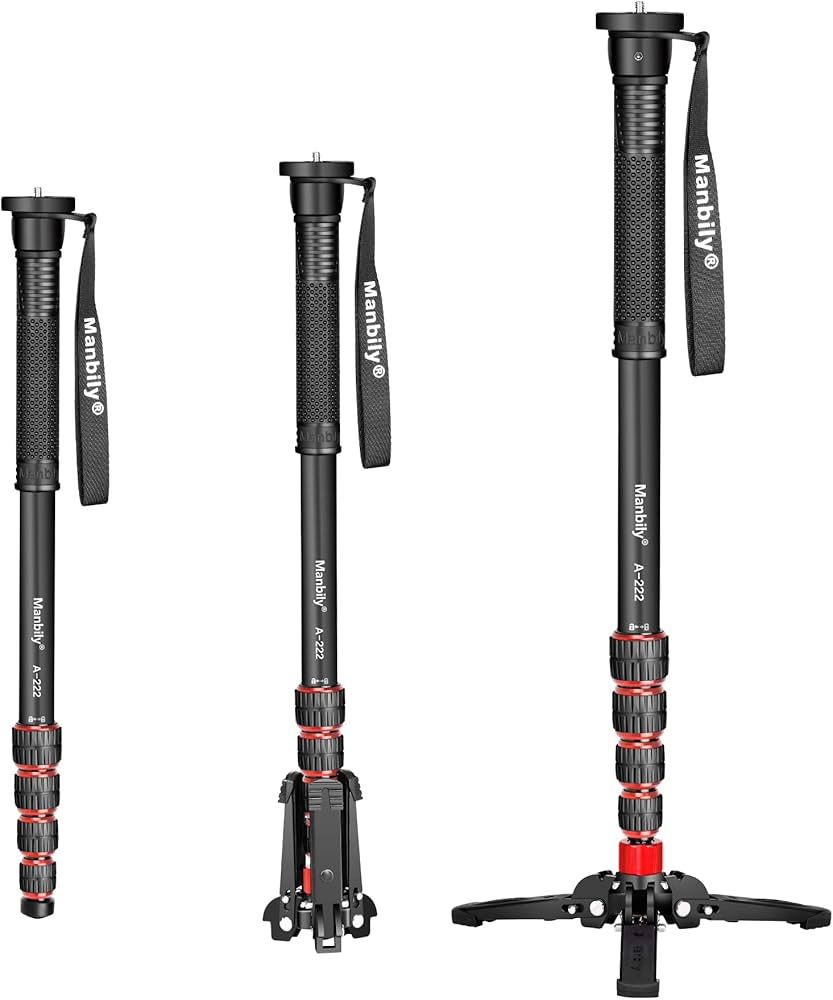 Amazon | Manbily 一脚 自立式 軽量 170cm アルミ一脚 コンパクト 5