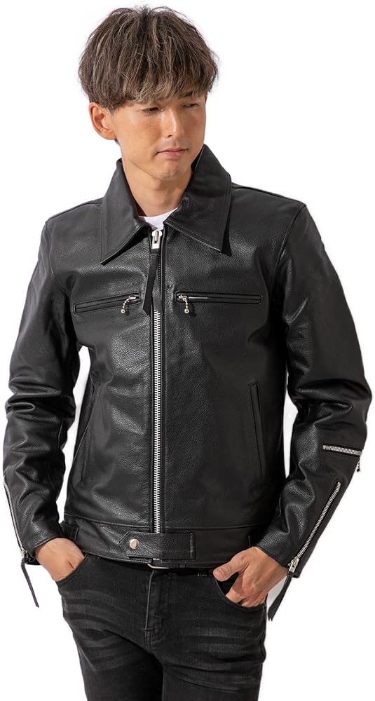 Amazon | [フリーダム] 【本革】革ジャン バッファローレザー メンズ