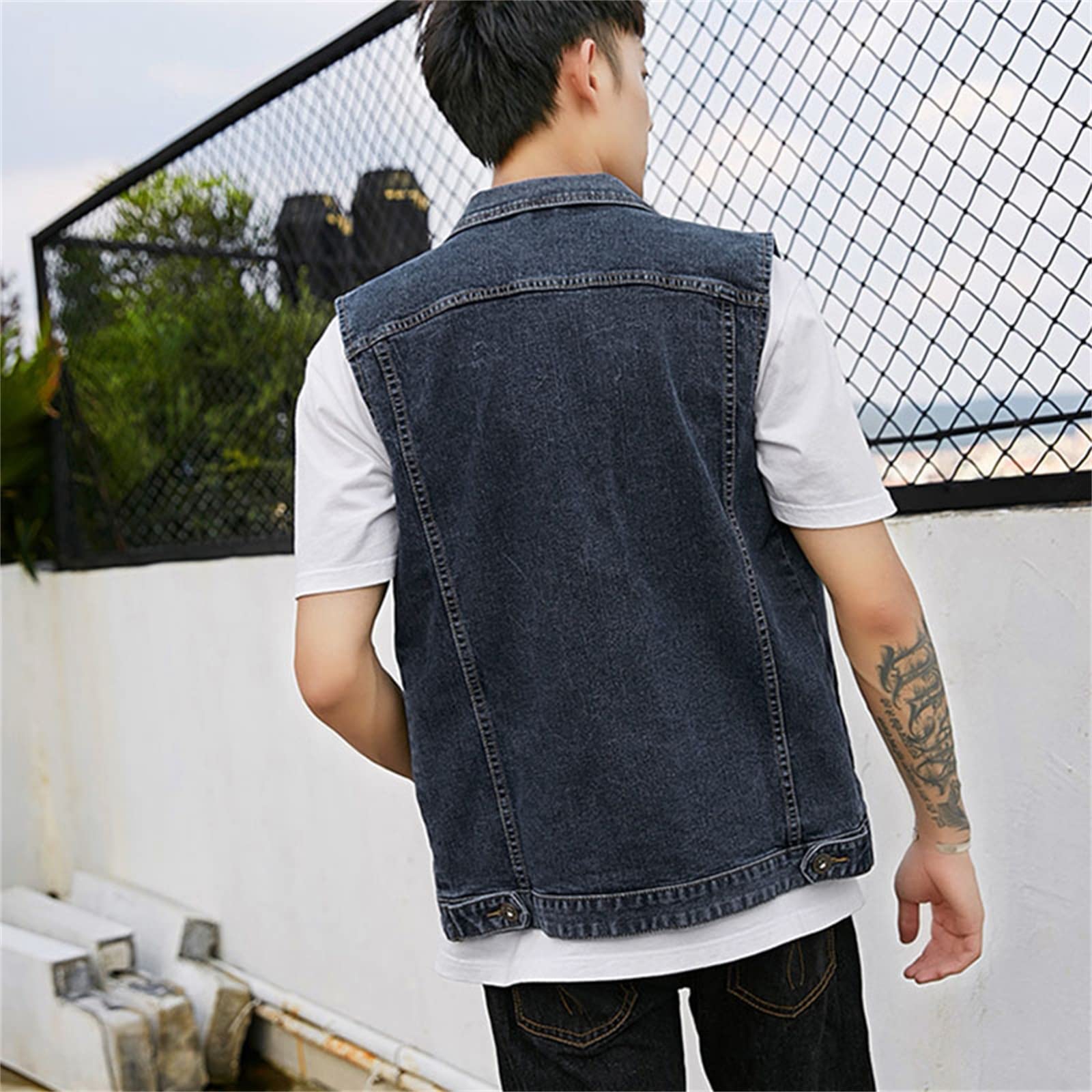 Amazon.co.jp: デニムベスト メンズベストメンズデニムベストメンズ