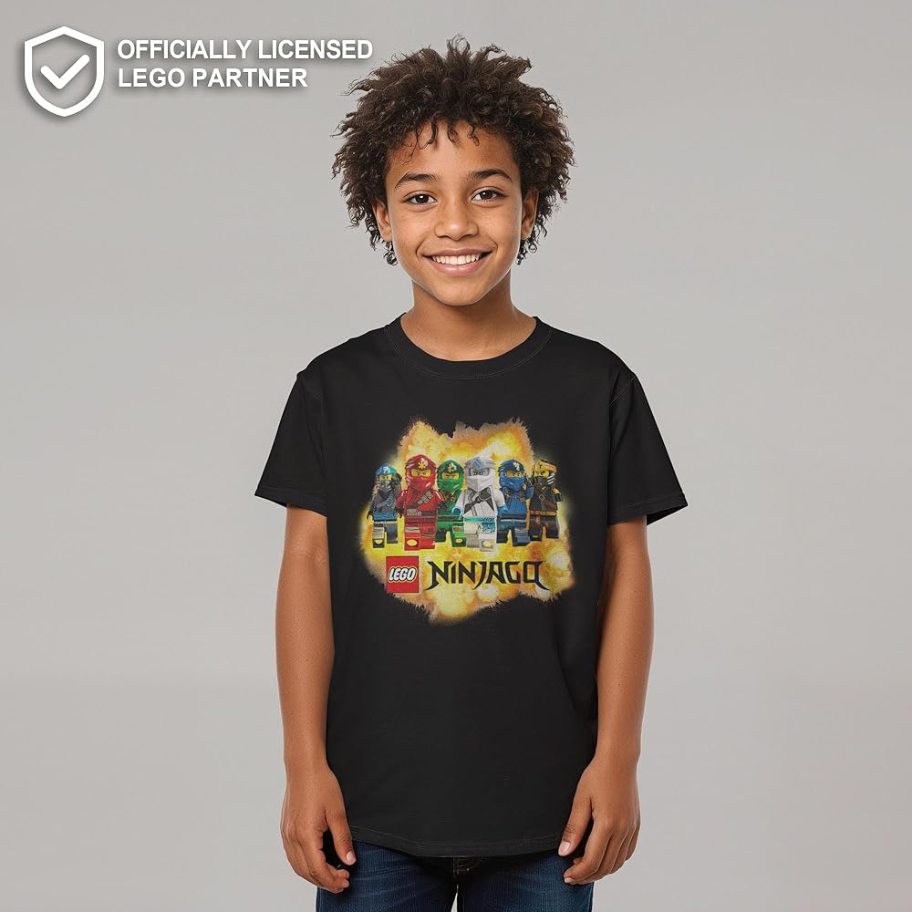 Amazon.com: Lego Ninjago Ninja Explosion Boys Short Sleeve Tee