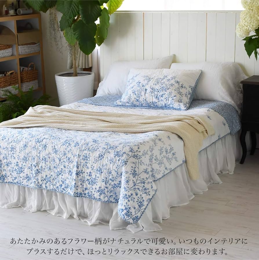 Amazon｜ローラアシュレイ ブルーグラデーション キルト・ピローカバー