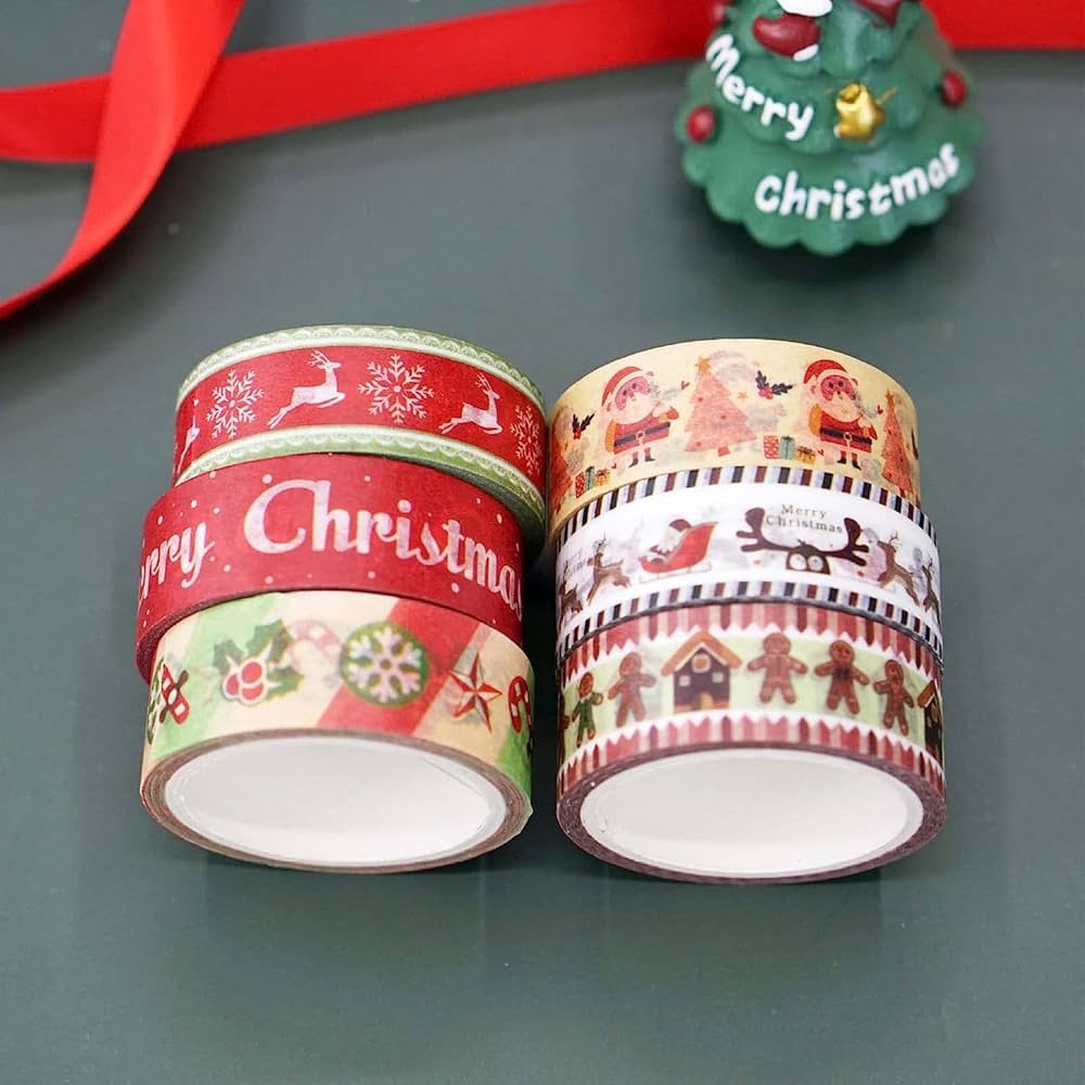 Amazon.co.jp: クリスマス マスキングテープ 12巻 幅15mm DIY 手帳