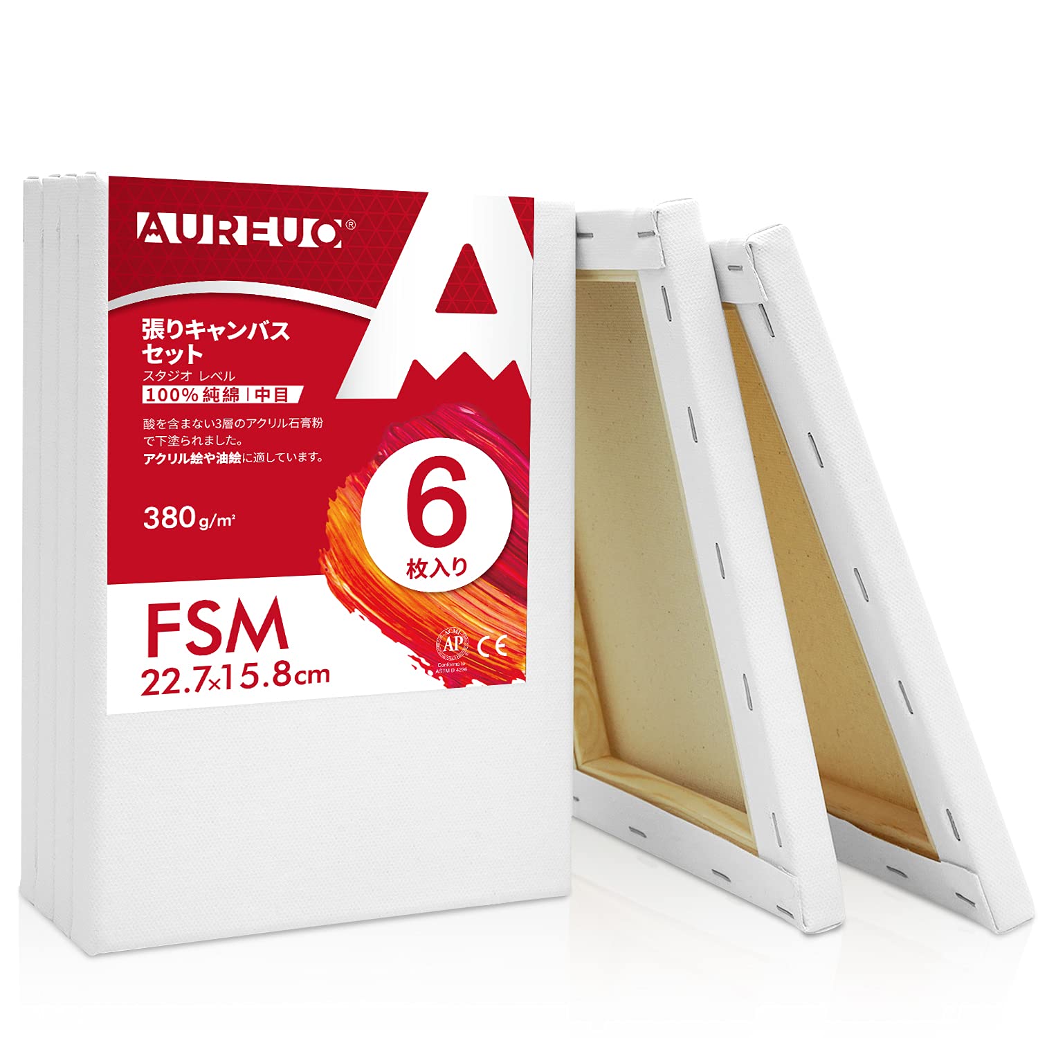 Amazon.co.jp: AUREUO 張りキャンバス セット FSM (22.7cmX15.8cm) 中
